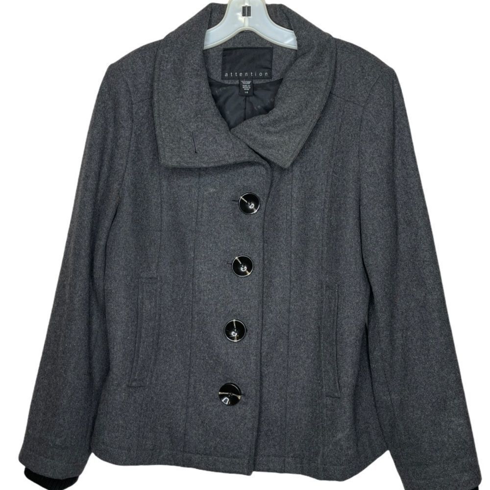 Attention Wool Blend Jacket Gray - image 1
